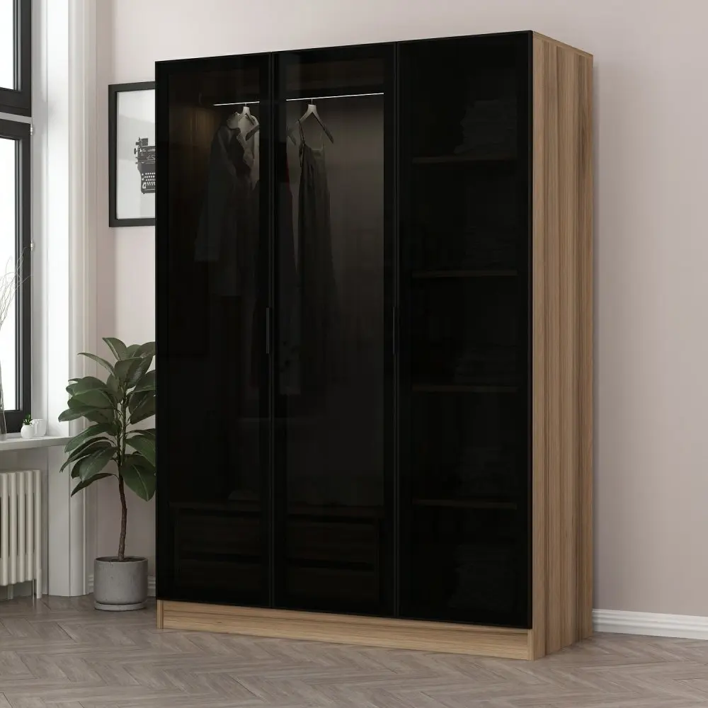 Šatní skříň Kale Dark Grey - 2285