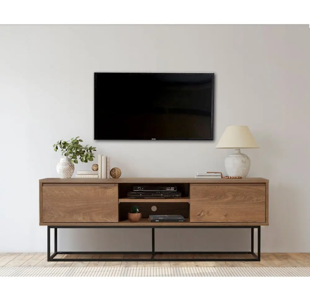 Televizní stolek Rodez Walnut and Black I, M