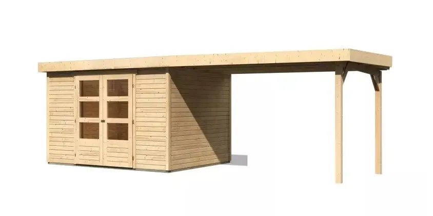 Dřevěný zahradní domek ASKOLA 5 s přístavkem 280 Lanitplast