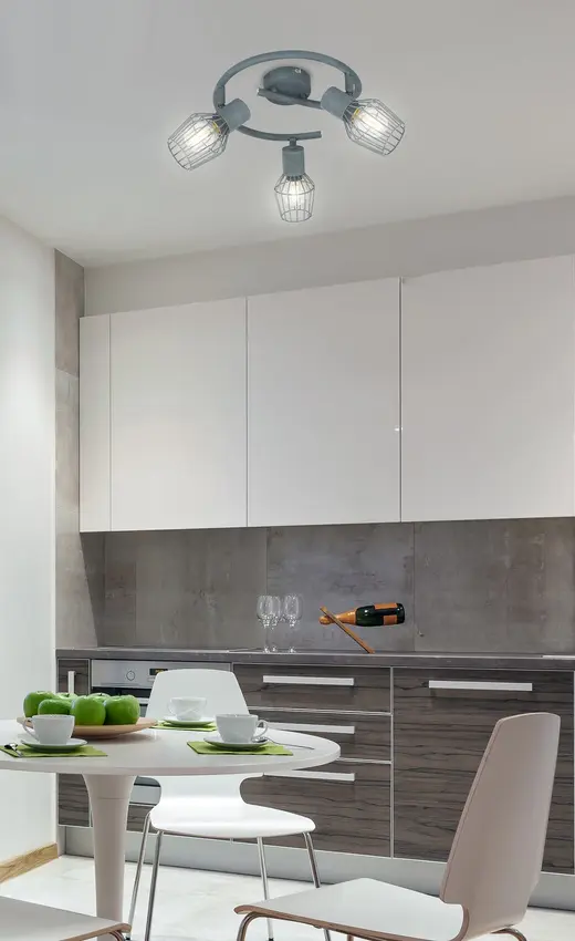 Spirálová stropní lampa 3X40W E14 šedá VIKING