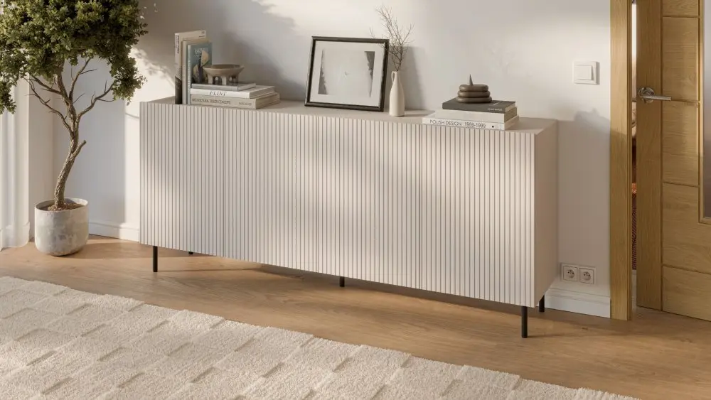 HALMAR Komoda Paxos 180 cm kašmír/černá