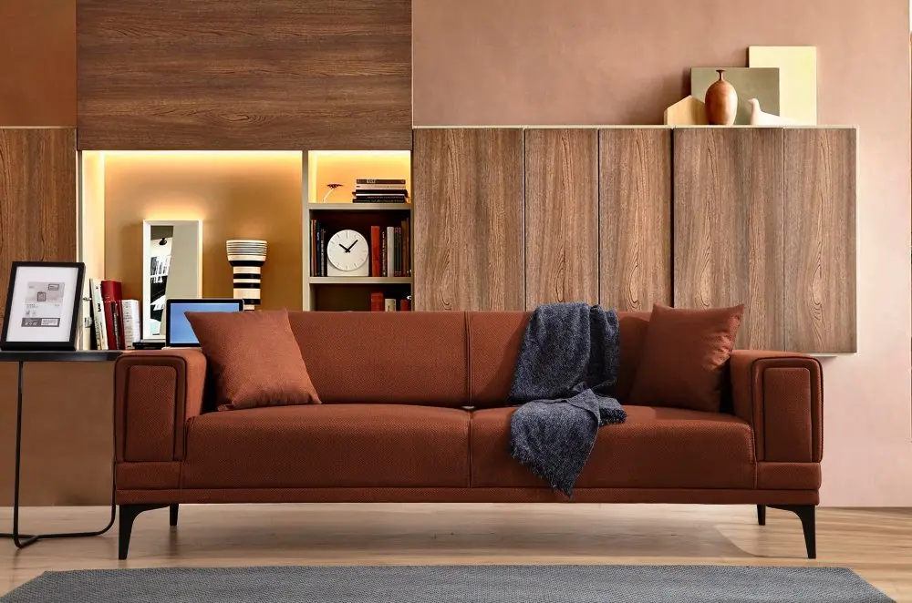Trojmístná rozkládací pohovka Horizon - Tile Red
