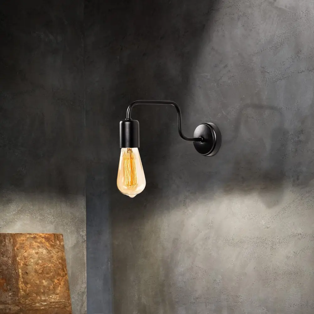 Černé kovové nástěnné svítidlo Opviq lights Isidora