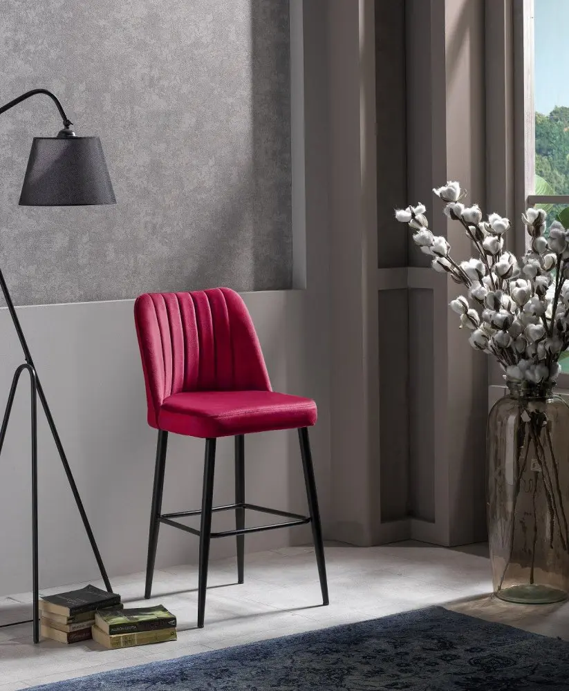 Sada barových židlí Vento Claret Red and Black, 4 ks, 4 ks
