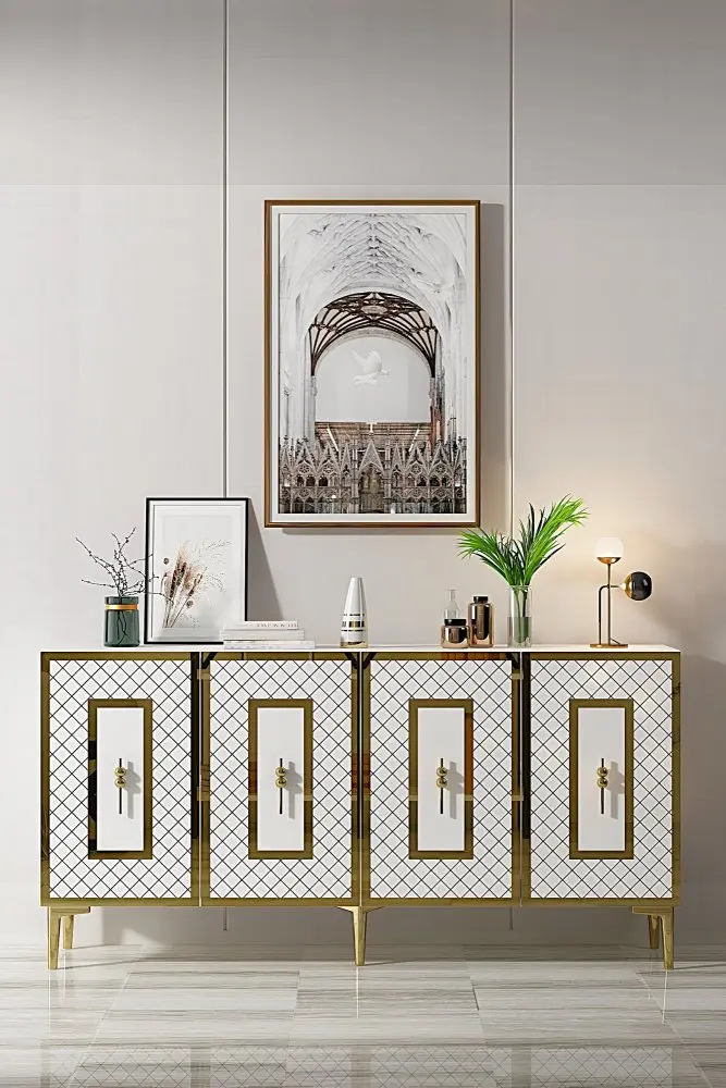 Konzolový stolek Puma 150 - White, Gold