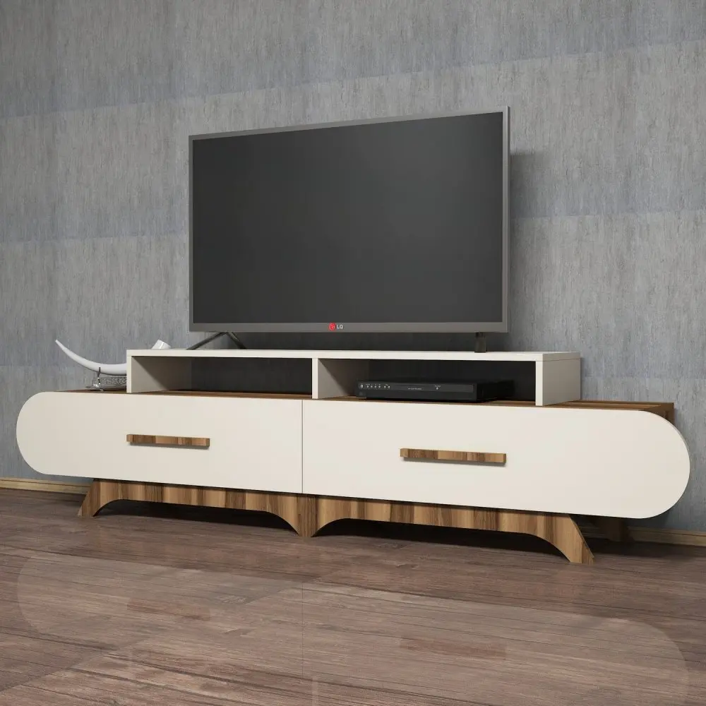 TV stolek Flora - Walnut, Cream