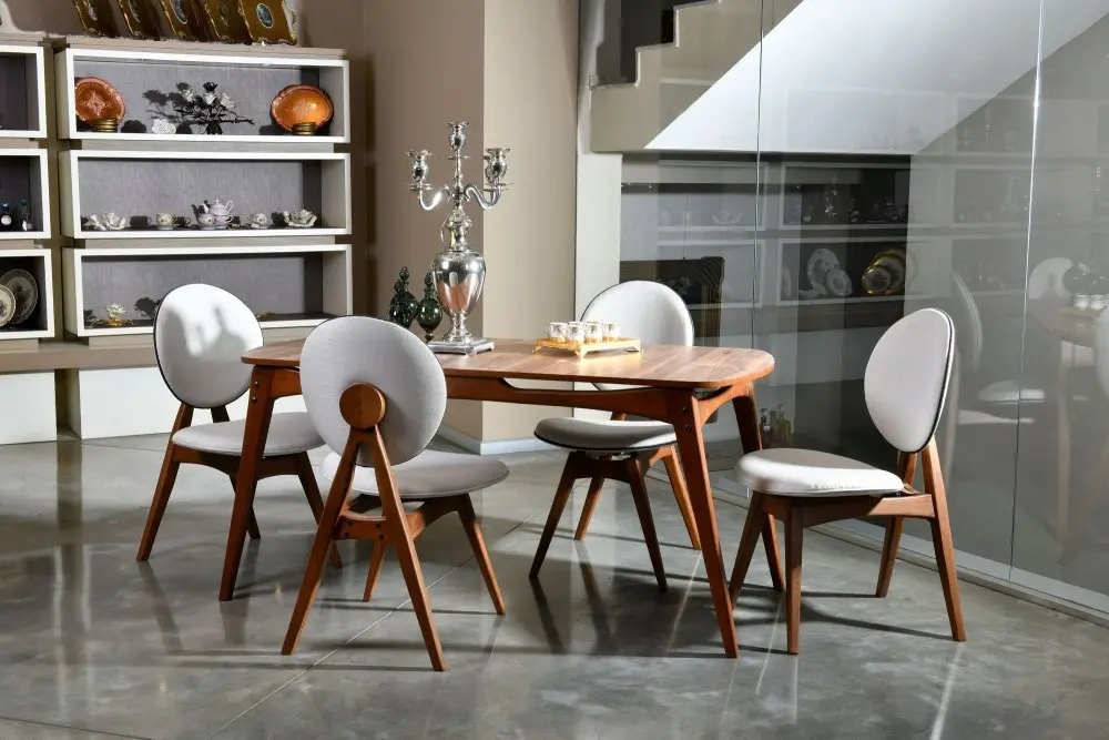 Set stolu a židlí (5 kusů) Touch Wooden - Cream