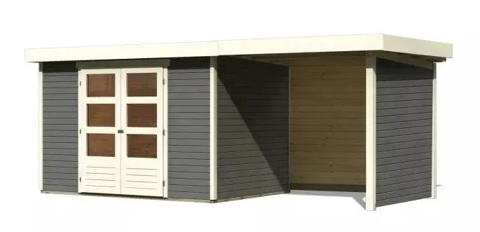Dřevěný zahradní domek ASKOLA 4 s přístavkem 240 Lanitplast