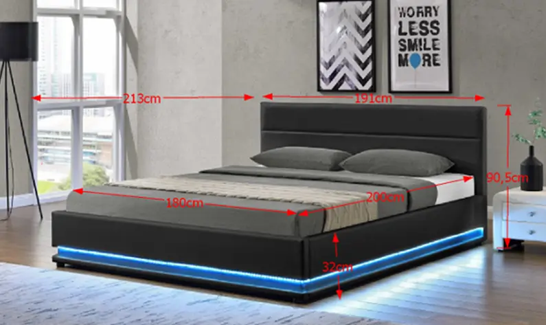 Postel BIRGET NEW s LED osvětlením Tempo Kondela