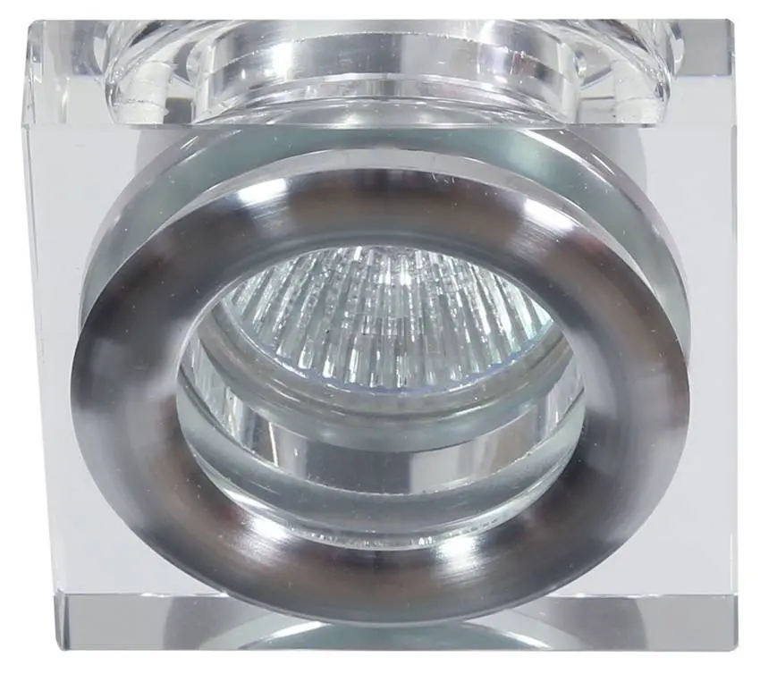 Stropní svítidlo, bezbarvé, čtvercové, skleněné, MR16, 50W, SK-82