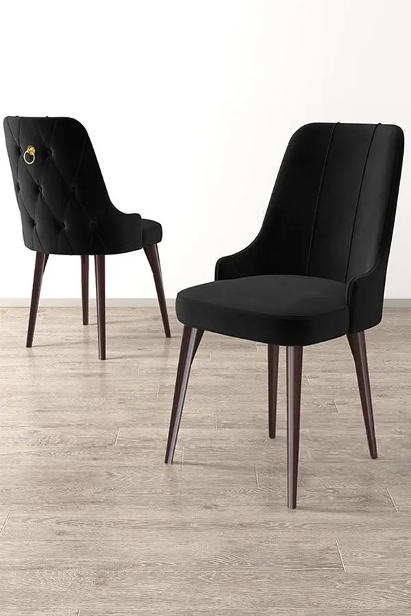 Sada židlí (6 kusů) Newa - Black, Brown