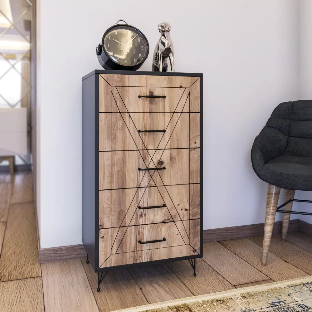 Komoda Planet Anthracite and Oak