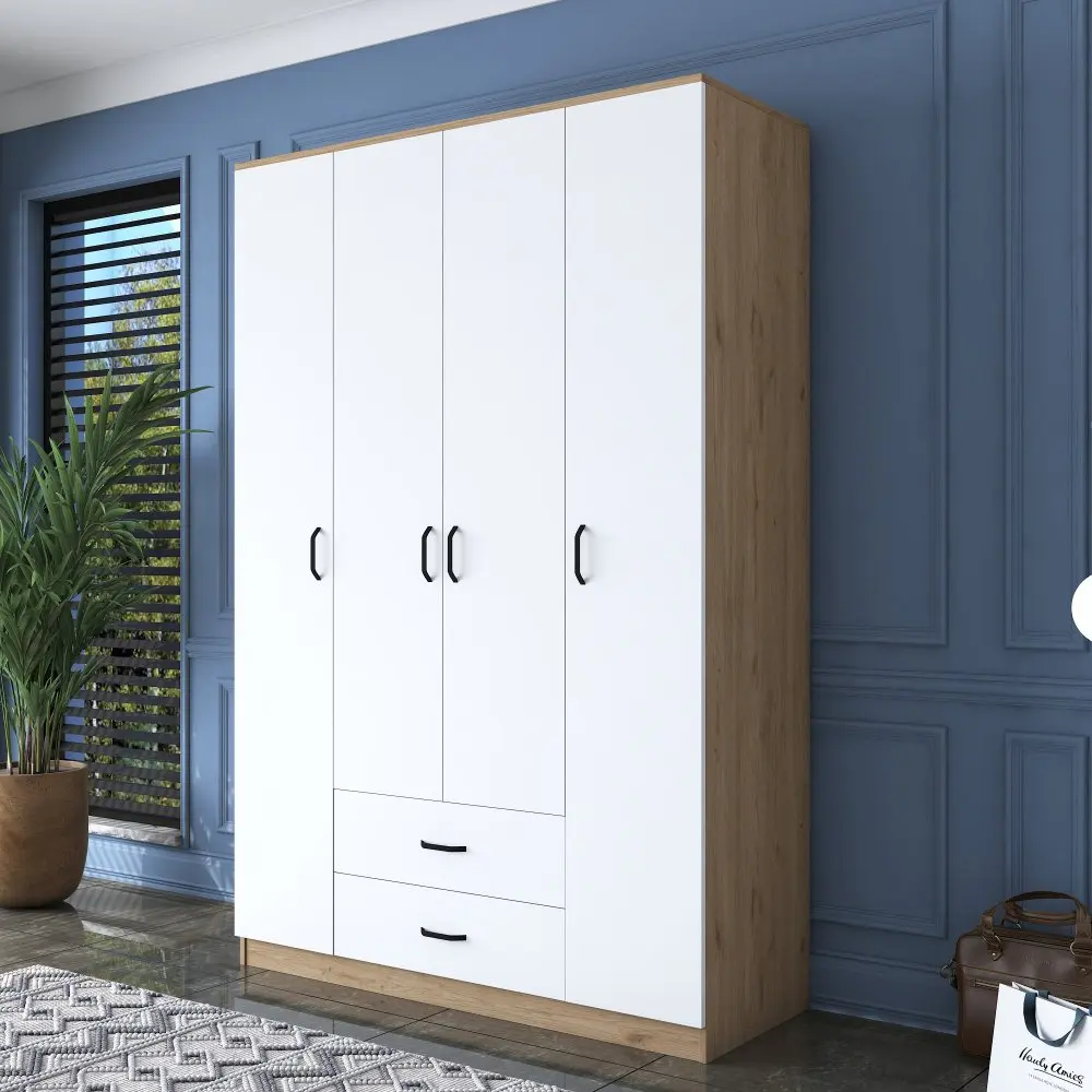 Kalune Design Šatní skříň BA 112 140 cm ořech/bílá