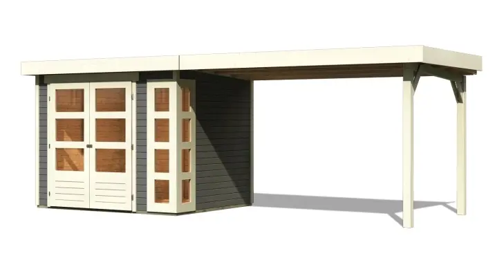 Dřevěný zahradní domek KERKO 3 s přístavkem 280 Lanitplast