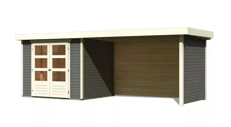 Dřevěný zahradní domek ASKOLA 3 s přístavkem 280 Lanitplast