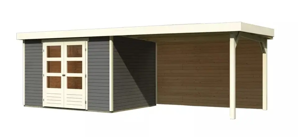 Dřevěný zahradní domek ASKOLA 5 s přístavkem 280 Lanitplast