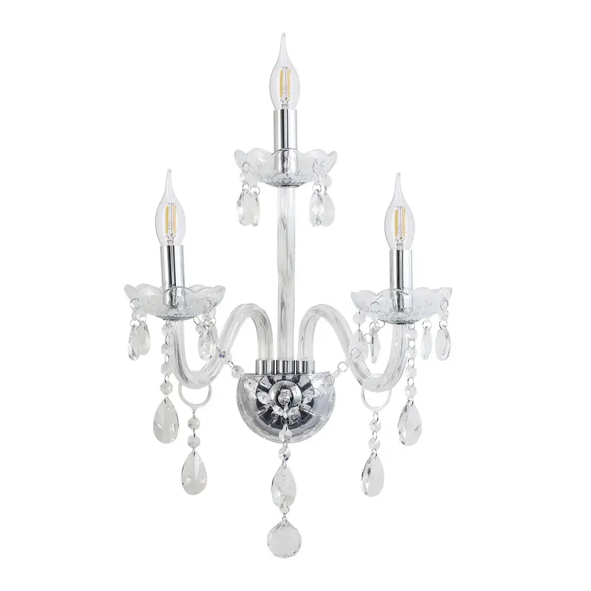 Nástěnná lampa Cristallo chrom 3x40W E14 transparentní