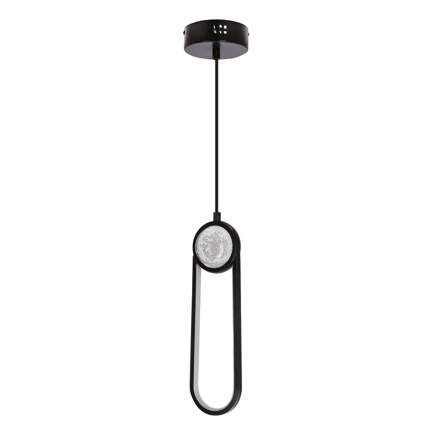 Závěsná lampa LACRIMA černá 10cm 15W LED 3000K bílý kryt