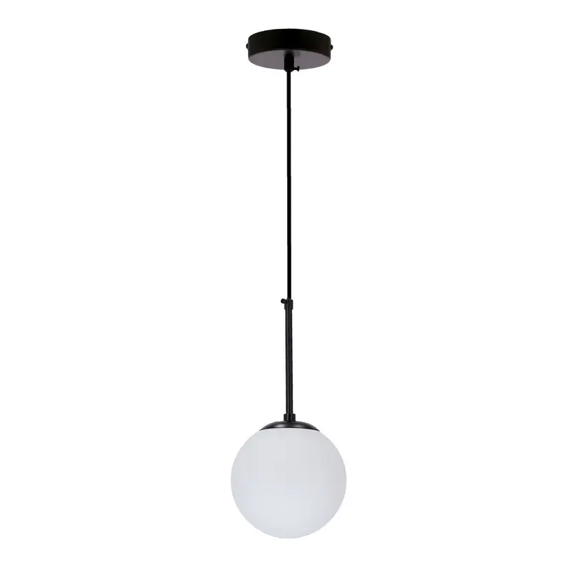Závěsná lampa Pompei černá E27 bílé stínidlo 15cm