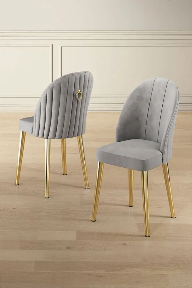 Sada židlí (2 kusy) Mara - Grey, Gold