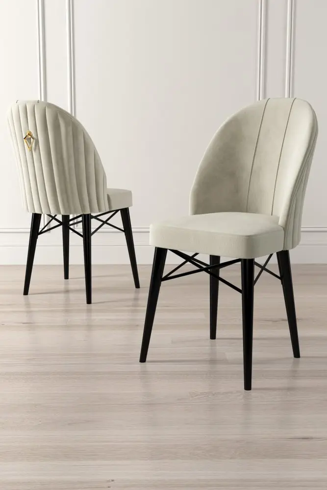 Sada židlí (4 kusy) Ritim - Cream, Black