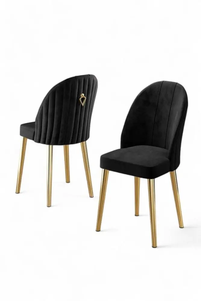 Sada židlí (4 kusy) Mara - Black, Gold