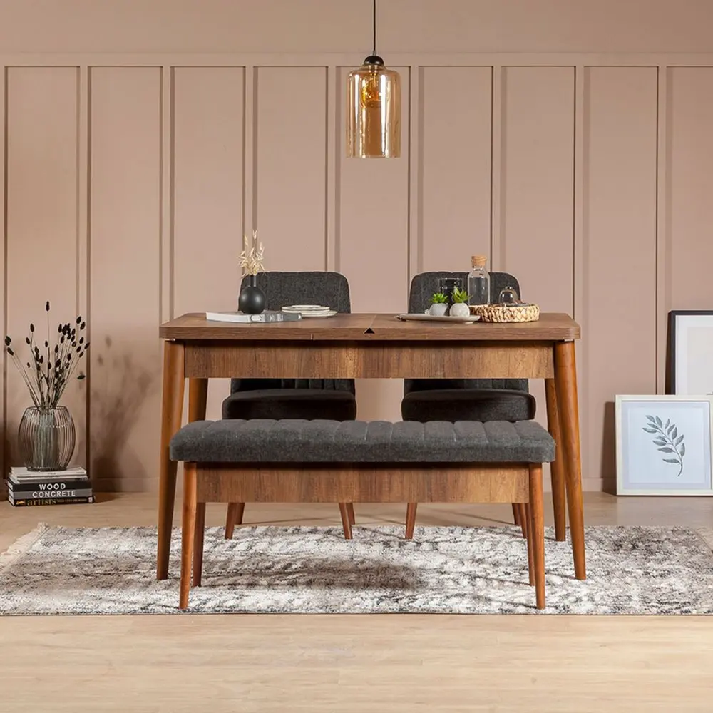 Kalune Design Jídelní set Vina 4D ořech/antracit
