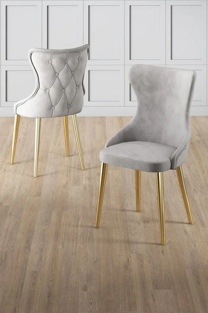 Sada židlí (6 kusů) Alpa - Grey, Gold