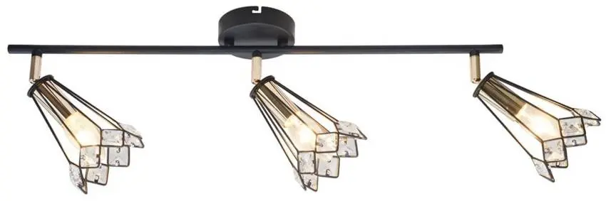 Stropní lampa černá bodová 3xGU10 54cm Colly 93-01634
