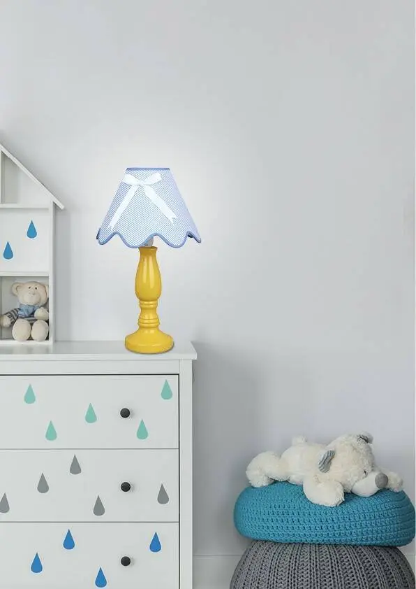 Stolní lampa Lola žlutá a modrá