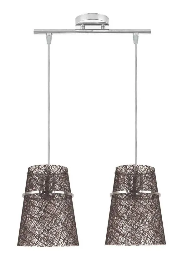 Závěsné plastové svítidlo 2X60W E27 chrom