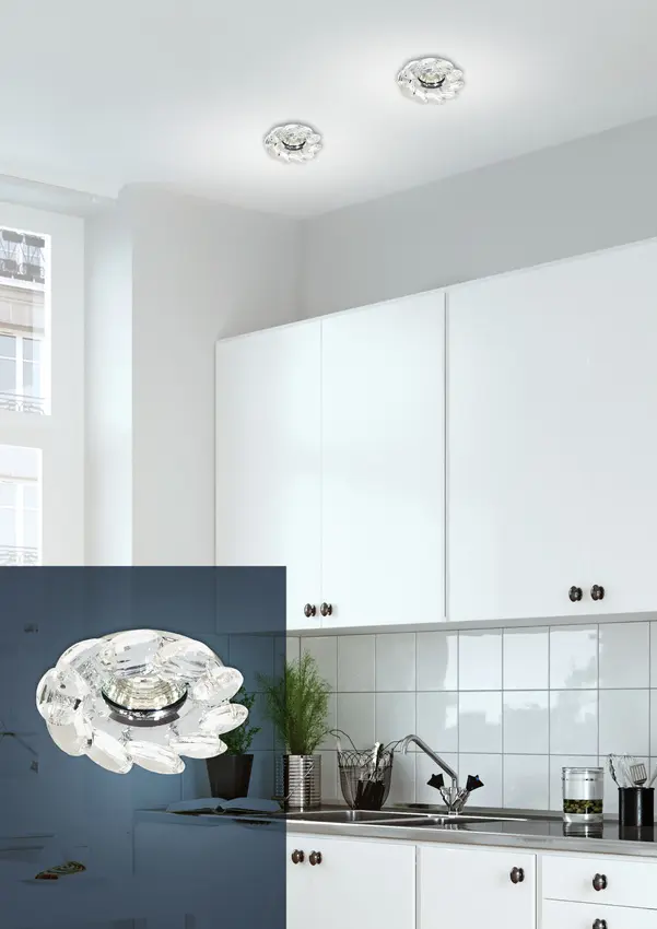 Průhledné stropní svítidlo s krystaly MR16 SK-77