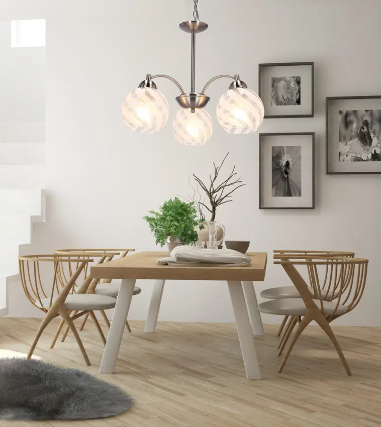 Závěsná lampa Baida, saténové matné průhledné stínidlo