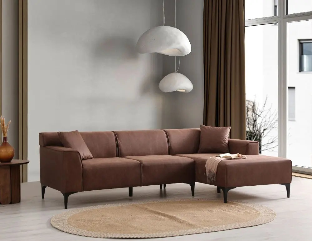 Rohová sedací souprava New Petra R Corner - Cognac