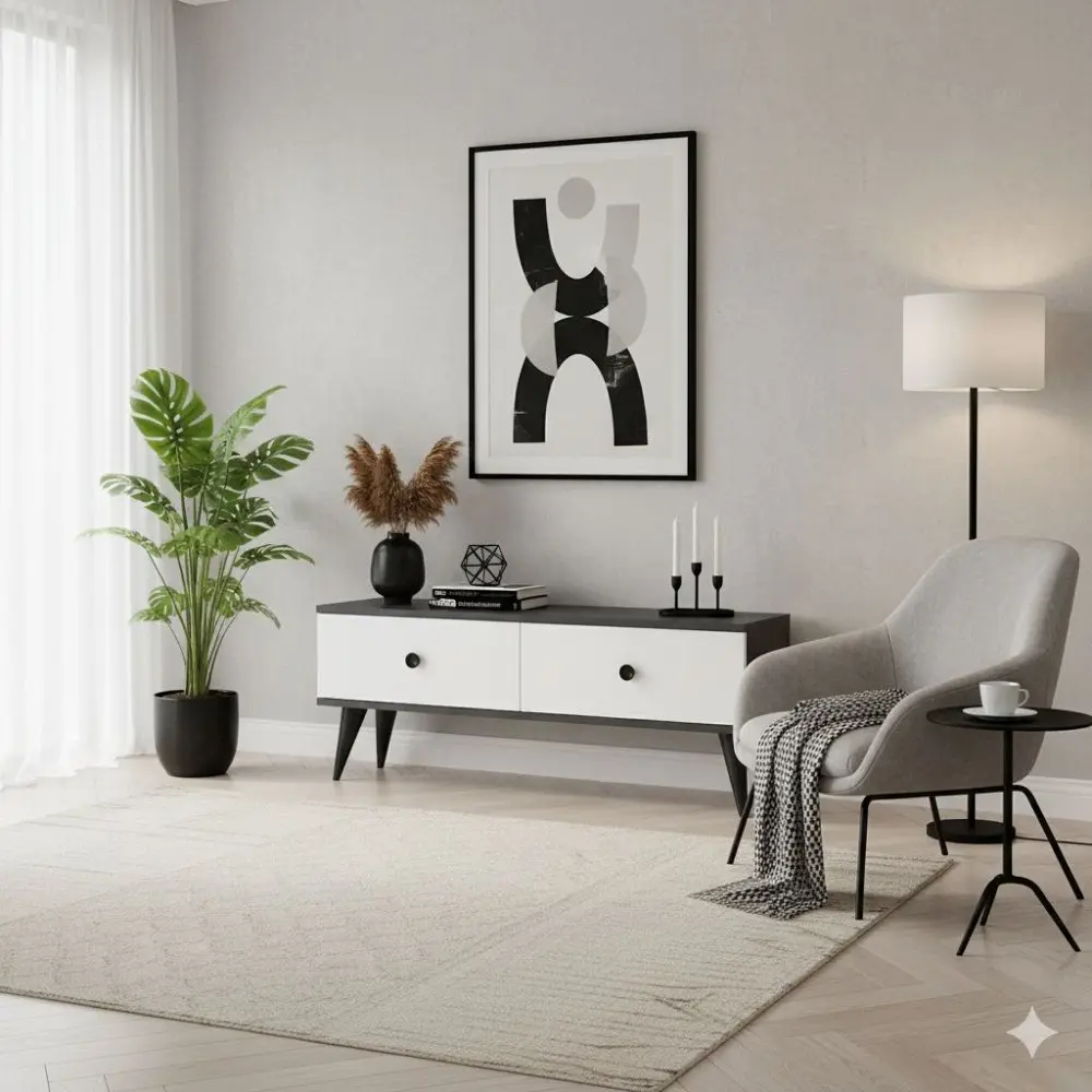 TV stolek Mona 120 - Anthracite, White