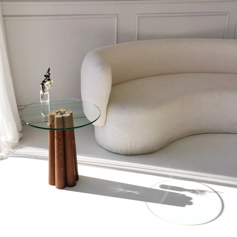 Konferenční stolek Thales - Walnut, Transparent
