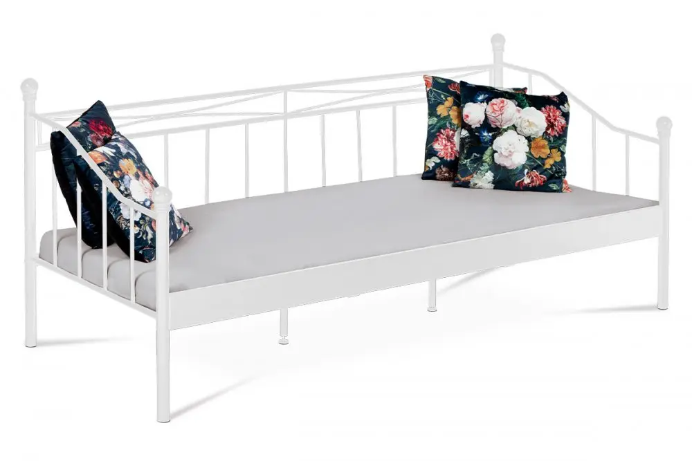 Kovová postel 90 cm bílá BED-1905 WT