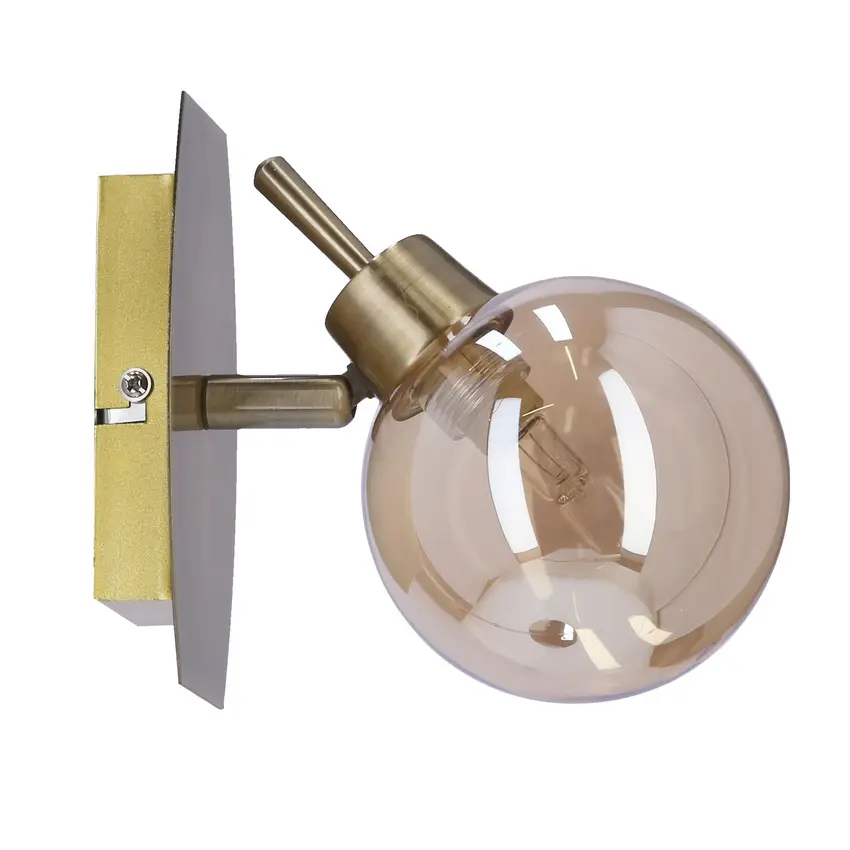 Nástěnná lampa Llampa patina 1x40W g9 jantarové stínidlo