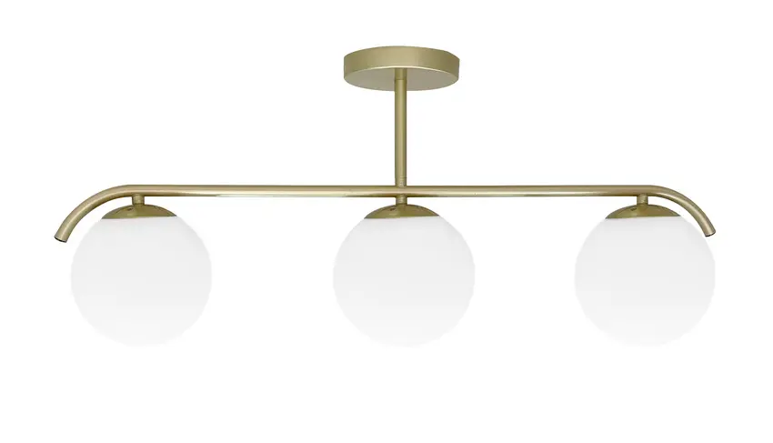 Stropní lampa AMADEO mosazná 3x40W E14 bílé stínidlo