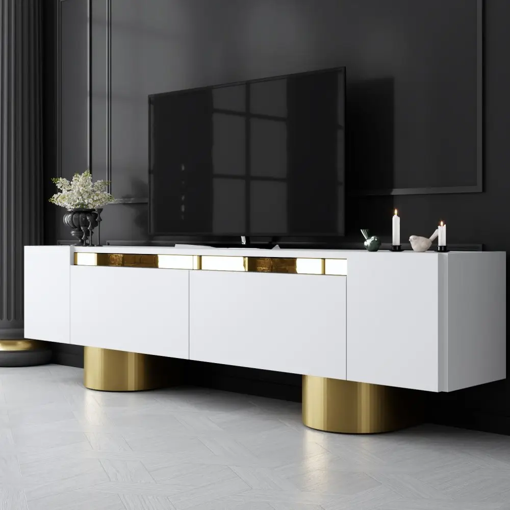 Televizní stolek Bohem White and Gold