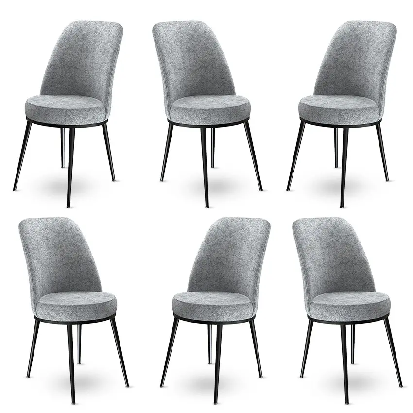 Sada židlí (6 kusů) Dexa - Grey, Black