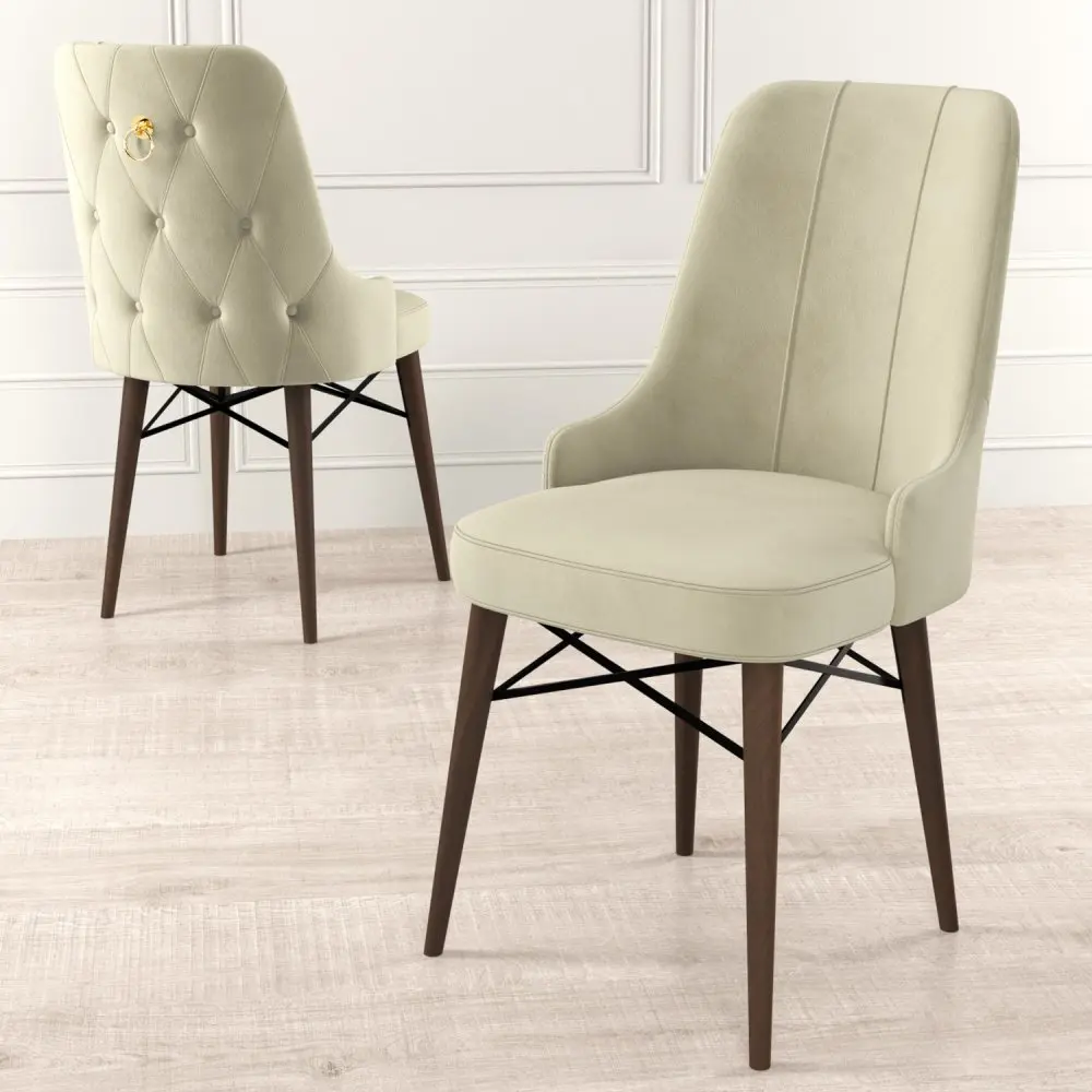 Sada židlí (6 kusů) Pare - Cream, Brown