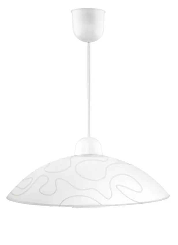 Závěsná lampa Malibu z bílého skla