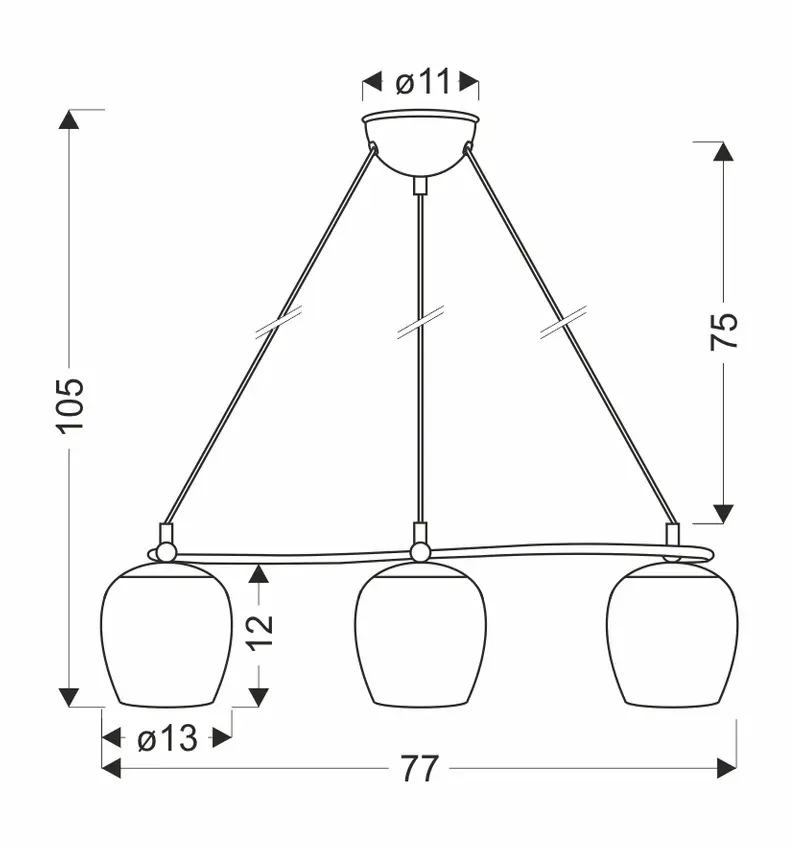 Závěsná lampa Serano patinovaná 3x60W E27 krémové stínidlo