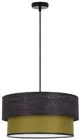 Závěsná lampa Arezzo černá 1x60W E27 černá+olivové stínidlo