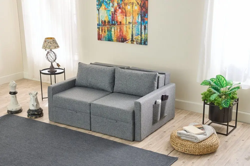 Dvoumístná rozkládací pohovka Saros - Grey
