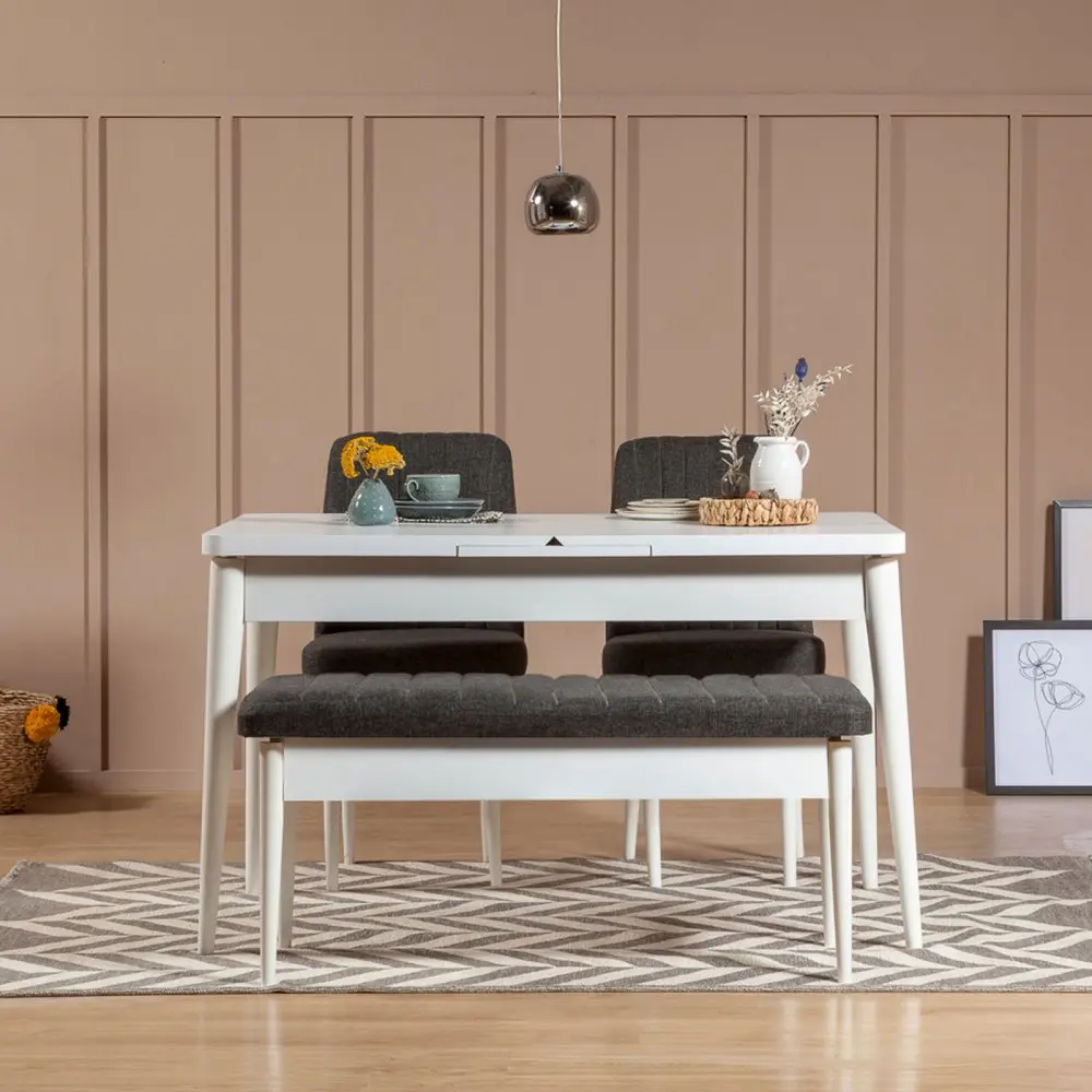 Lavice Vina Bench Anthracite, White