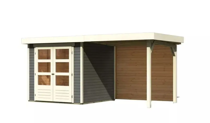 Dřevěný zahradní domek ASKOLA 2 s přístavkem 240 Lanitplast