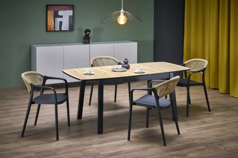 HALMAR Rozkládací jídelní stůl Barril 130/170 cm dub artisan/černý