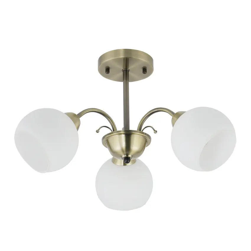 NESTOR Závěsná lampa patina 3x40W E27 bílé stínidlo